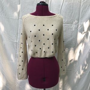 ZARA cropped cream sweater